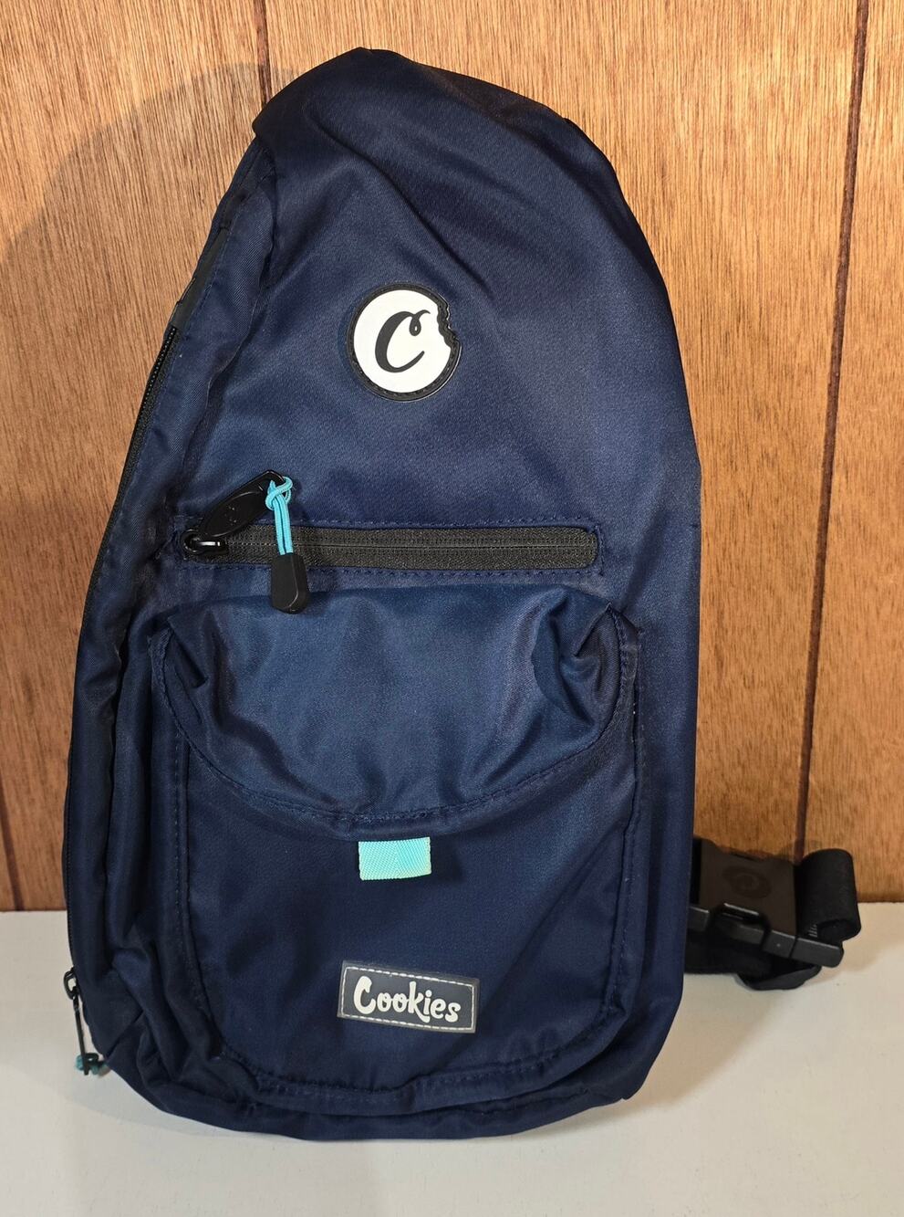 Cookies Smell Proof Sling Backpack Crossbody Shoulder Bag Blue Adjustable Strap